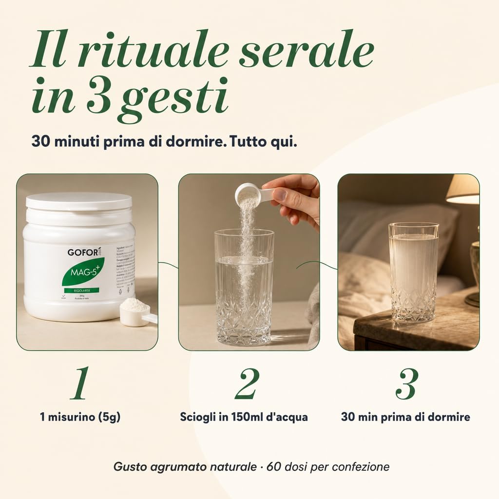 GOFOR360 MAG 5+ REGOLARITÀ - Magnesio Bisglicinato in Polvere con Inulina e Finocchio per Stitichezza, Gonfiore e Rilassamento - 60 Dosi