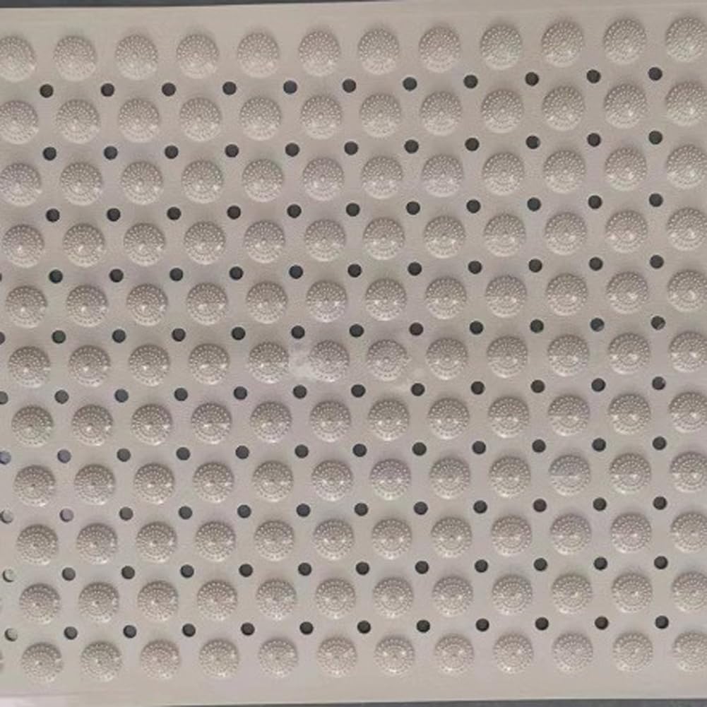 Non Slip Shower Bath Mats with Drain Holes and Suction Cups,Easy to Clean,Safety Bathtub Mats Ideal for Elderly and Children,Soft on Feet (khaki,36 * 71)