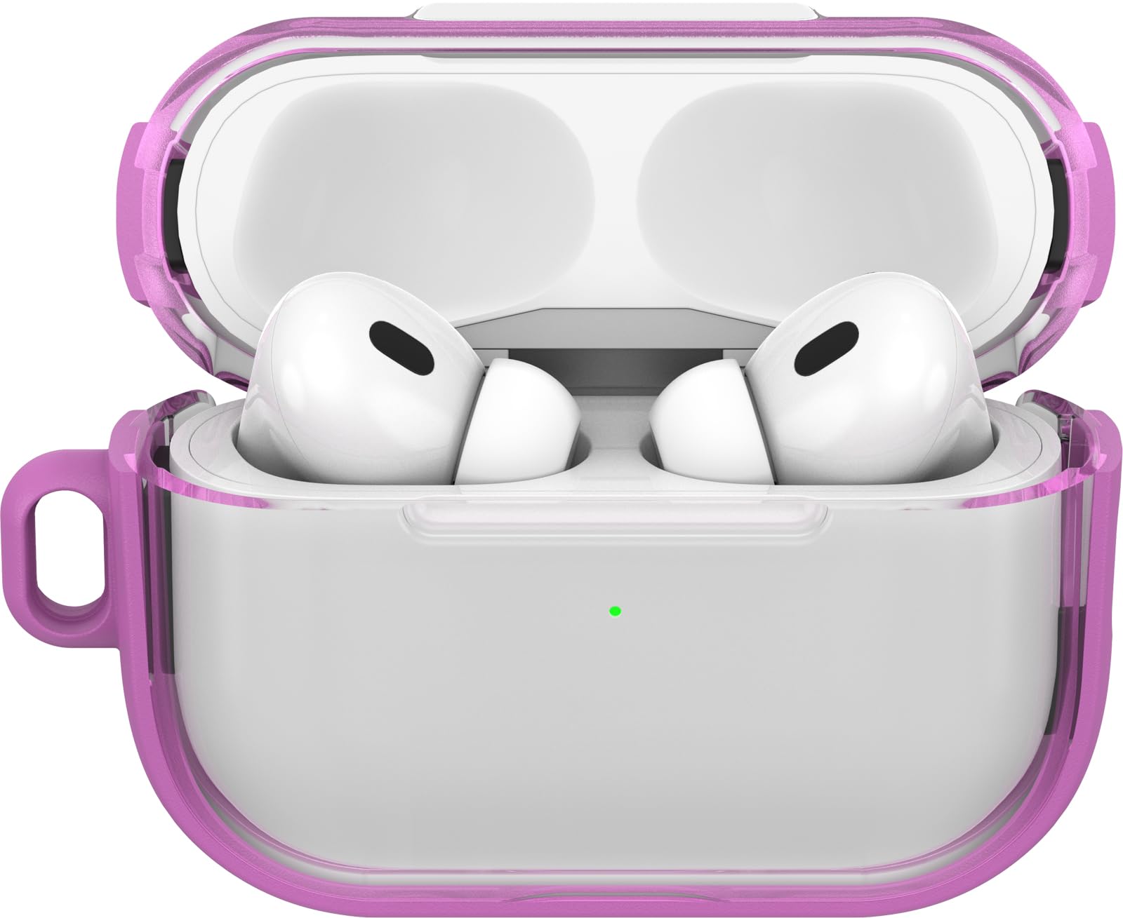 OtterBox Clear Series Etui na słuchawki AirPods Pro (1st/2nd gen & Pro 2), Odporny na wstrząsy, bardzo cienki, odporny na zarysowania futerał ochronny z karabińczykiem na Apple AirPods, Petal Plume