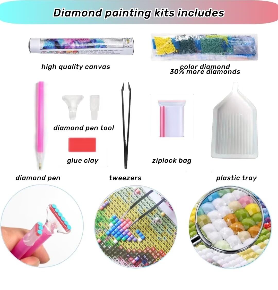 5D Papillon Peinture Diamant Adulte, DIY Papillon Diamond Painting Adulte,Diamond-Painting Broderie Diamant Kit Complet, Tableau Perle Diamant Point de Croix Enfant pour Décoration Maison 60x80cm
