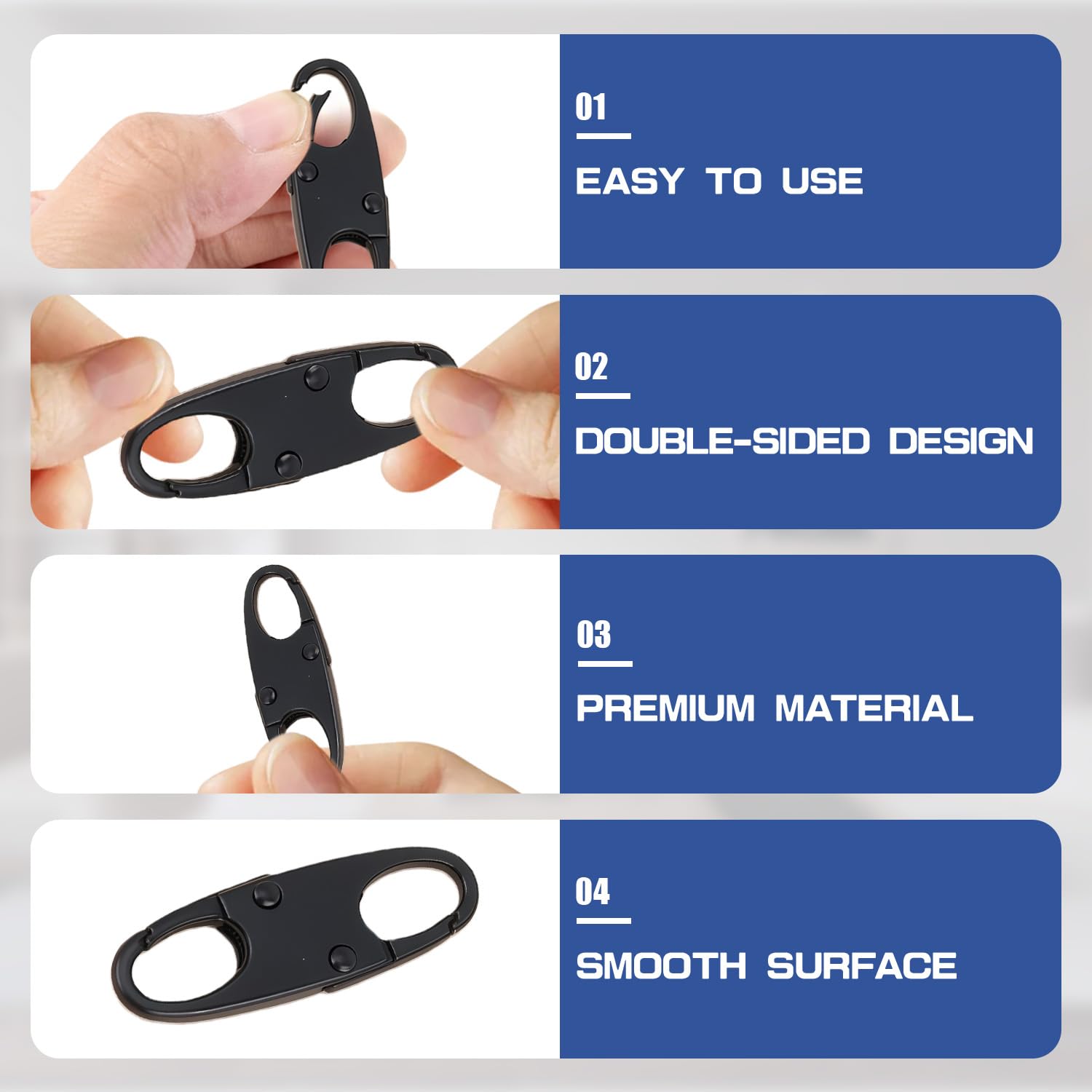 Paquete de 8 Clips con Cremallera pequeños en Forma de S | Mini mosquetón antirrobo de Doble Cara para Bloqueo de Cremalleras de Mochilas, Camping, Pesca, Viajes y Deportes al Aire Libre