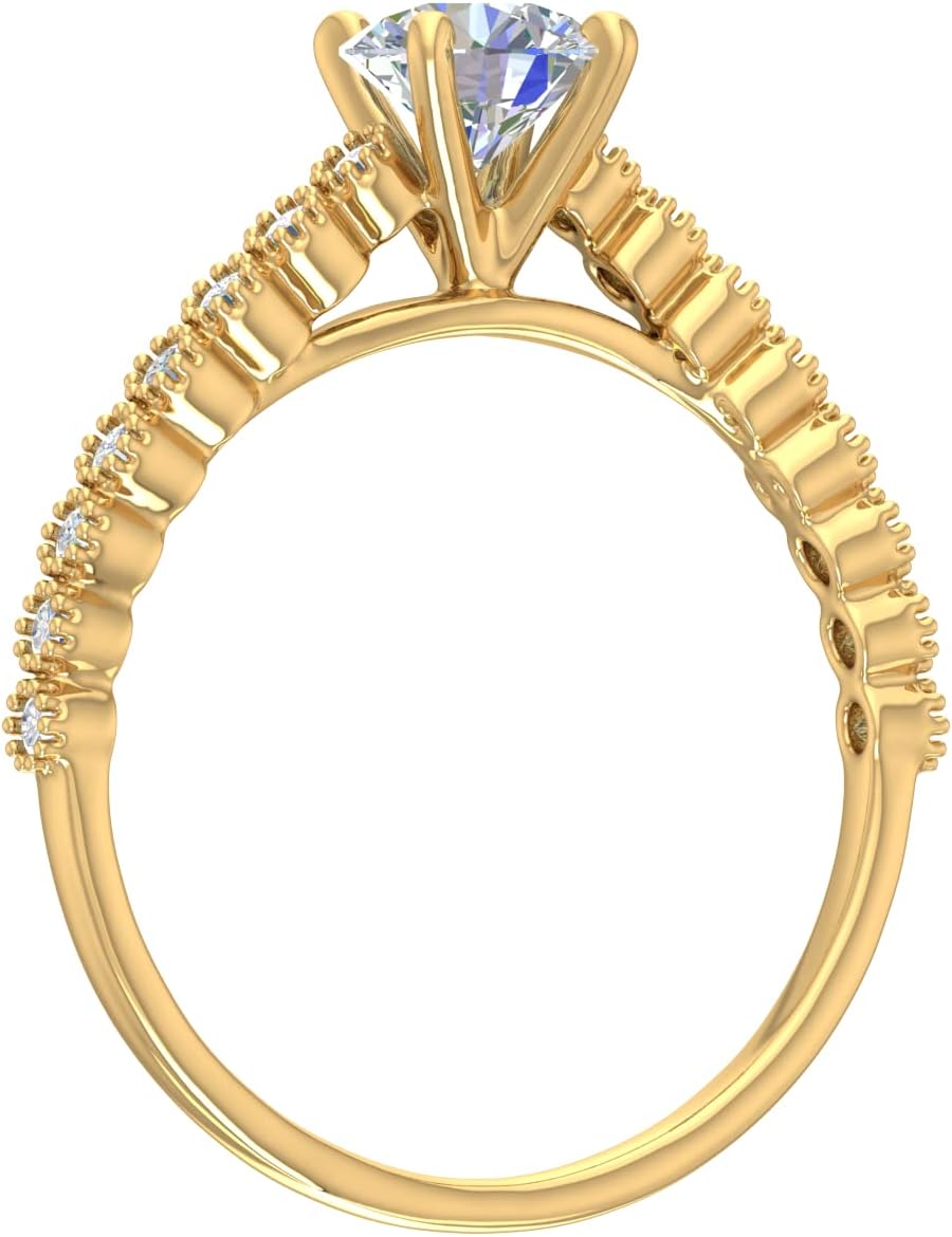 Round Diamond Engagement Ring in 14K Gold (0.70 cttw) (I1-I2 Clarity)