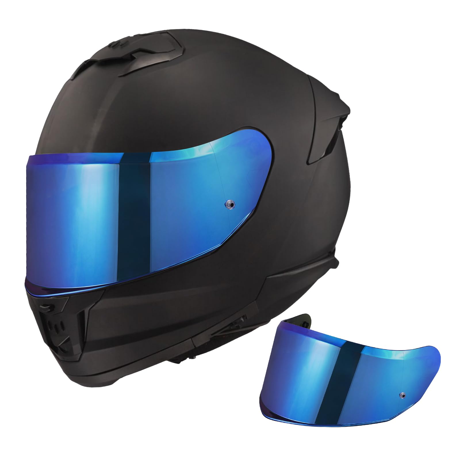 MXJ Gear Stream II Helmet Visor Face Shield For Stream II Motorcycle Helmet Visor Replacement (Chrome Blue)