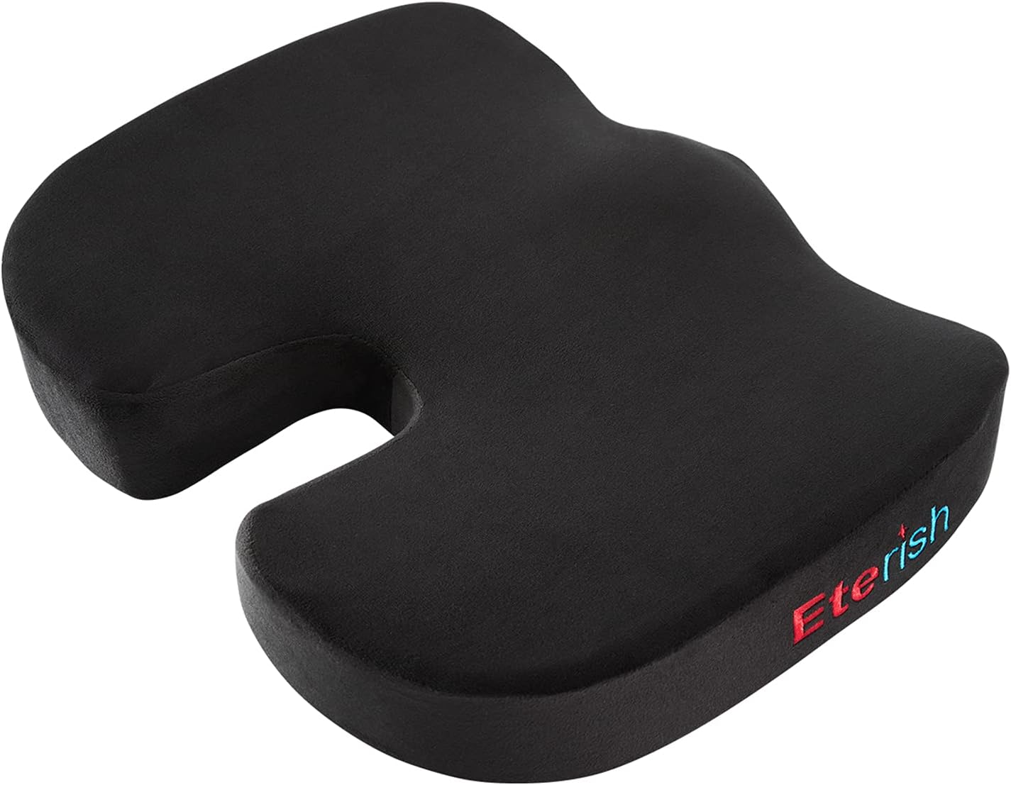 Eterish Memory Foam Seat Cushion for Office Chair Car Wheelchair, Coccyx Seat Cushion for Back, Tailbone, Sciatica Pain, Office Chair Cushion Pad Black : Office Products