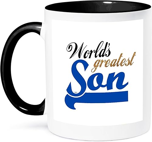 3dRose Hijo más grande del mundo - El mejor hijo del mundo - texto azul en blanco en... - Tazas (mug_151320_9)
