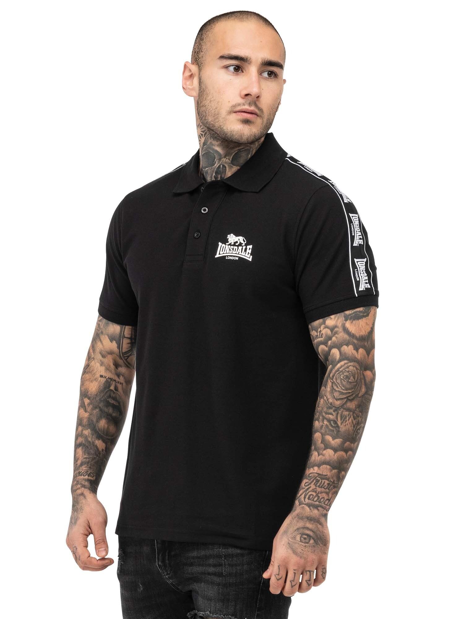 Lonsdale London Poloshirt Setter – Schwarz, XL, 60% Baumwolle, 40% Polyester