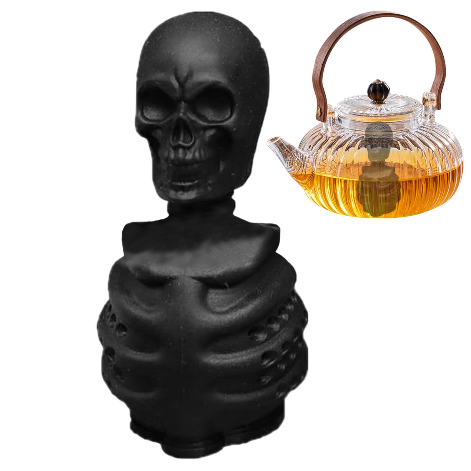 Suclain Geister-Tee-Ei – Lustiges Totenkopf-Sieb Für Losen Tee, Aus Silikon, Perfekt Für Halloween Oder Jeden Tag