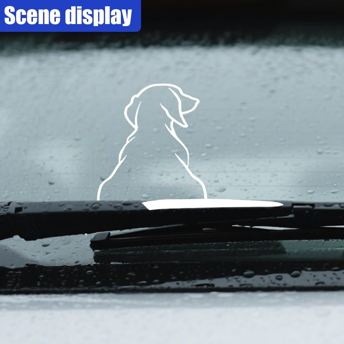 Funny Dog Moving Tail Decal Car Rear Windshield Wiper Sticker, Cute Dog Wagging Tail Back Design Vinyl Decal Car Window Sticker, Waterproof Lovely Animal Puppy Decoration Decals (20×31cm) image 3
