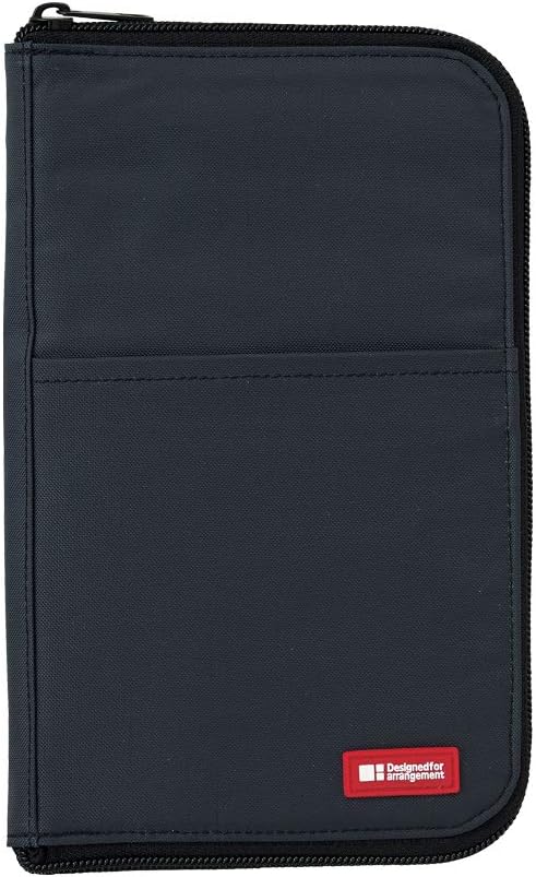 LIHITLAB LAB Slim Pen/Pencil Pouch, Wide, 0.7 × 5.5 × 8.5 Inches, Black (A7653-24)