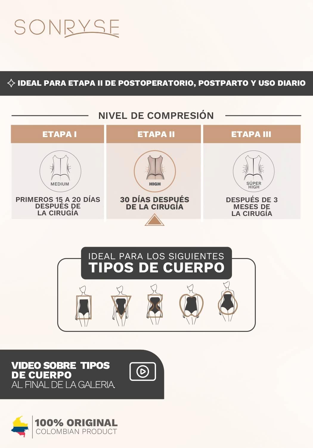 Sonryse Shapewear for women Fajas Colombianas Moldeadoras | Stage 2 Faja Control Shapewear after Tummy Tuck and Liposuction - Image 4