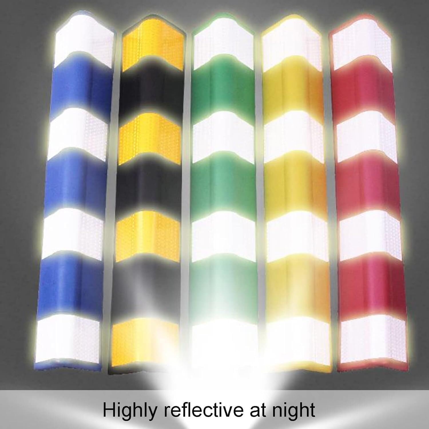 Protector de Pared para Garaje y Aparcamiento - Diseño con Bordes Redondeados Material en Espuma Protectora Incluye Franja Reflectante Mayor Seguridad Protección Total Tus Paredes Coches(Yellow,4pcs)