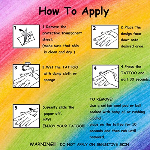 Charlent Glitter Rainbow Temporary Tattoos - 140 Pcs Glitter Pride Tattoos Butterfly Heart Rainbow Tattoos For Pride Party Favors #TOP5