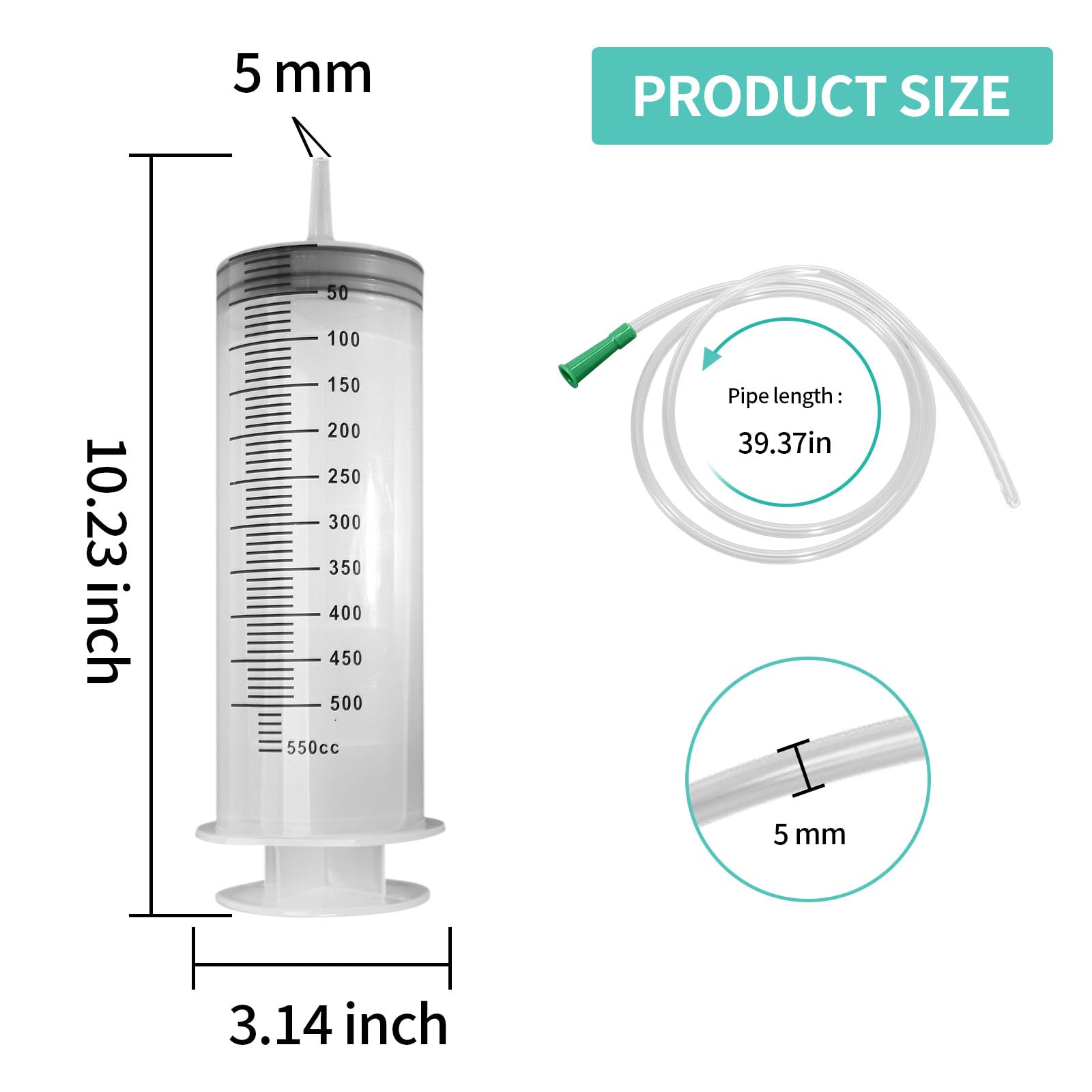 Amazon.com: Anxingo 550ml Large Syringe with 40 Inch Plastic Tube