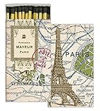 HomArt Paris Map Large Decorative Wood Matches Set of 3 matchboxes