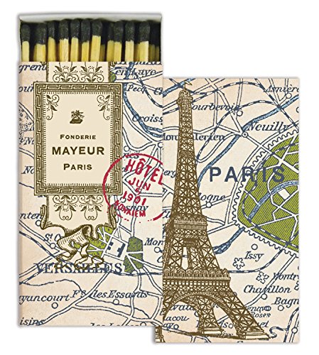HomArt Paris Map Large Decorative Wood Matches Set of 3 matchboxes