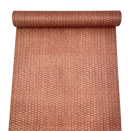 Yifely Light Brown Weave Wood Grain Furniture Paper Self-Adhesive Shelf Liner Door Sticker 17.7 Inch By 9.8 Feet #TOP7