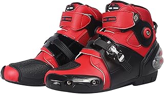 Botas de motocicleta, botas de motocicleta antiderrapantes de seção longa masculinas, sapatos de motocicleta com suporte de tornozelo reforçado e protetor, adequados para dias chuvosos, montanhas, cid