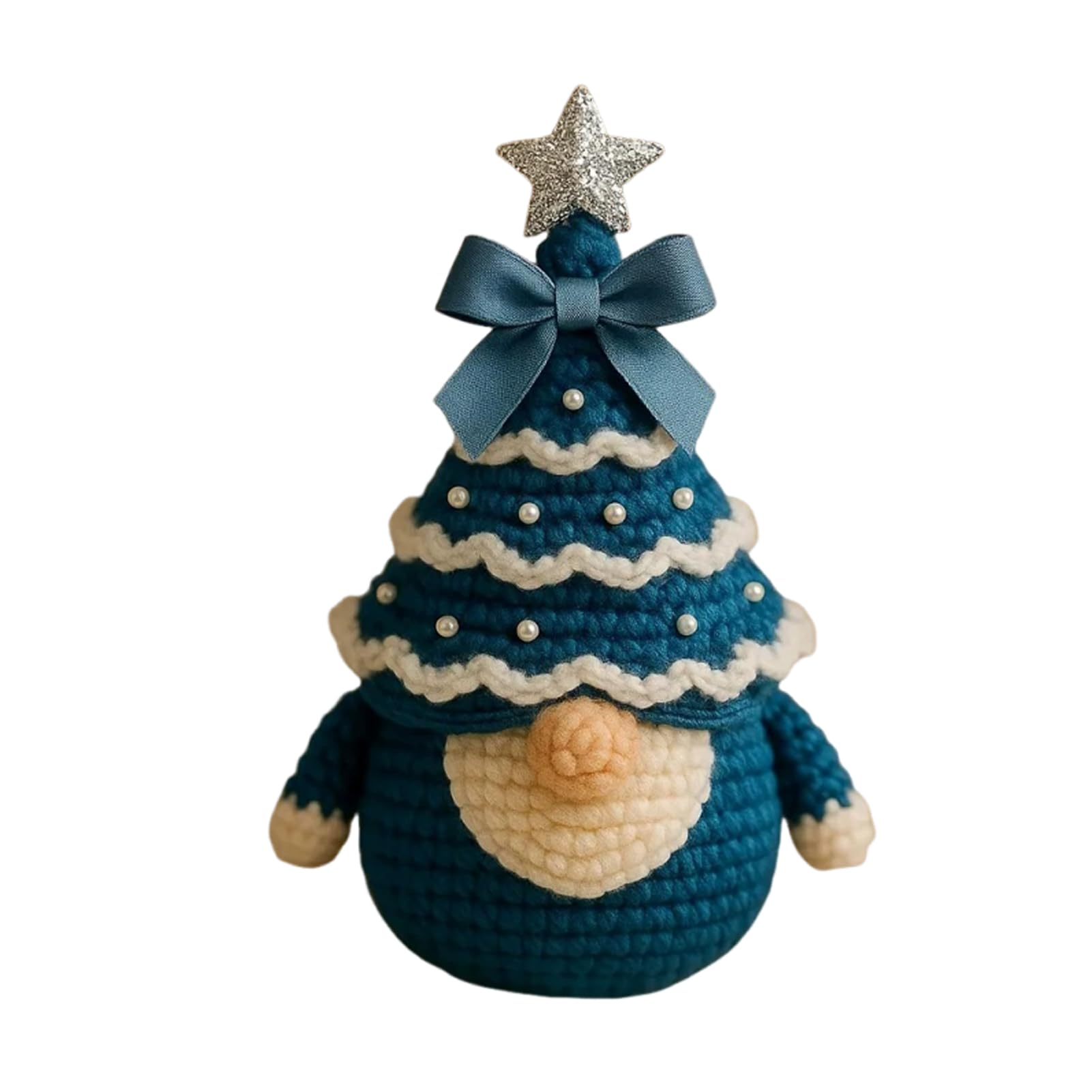 Zambuph Christmas Crochet Kit Colorfast Yarn for Crafting Delights On Christmas Day Crochet Kit for Beginners Ultras-Flexible Beginner for Adults Crafts, Blue, Material