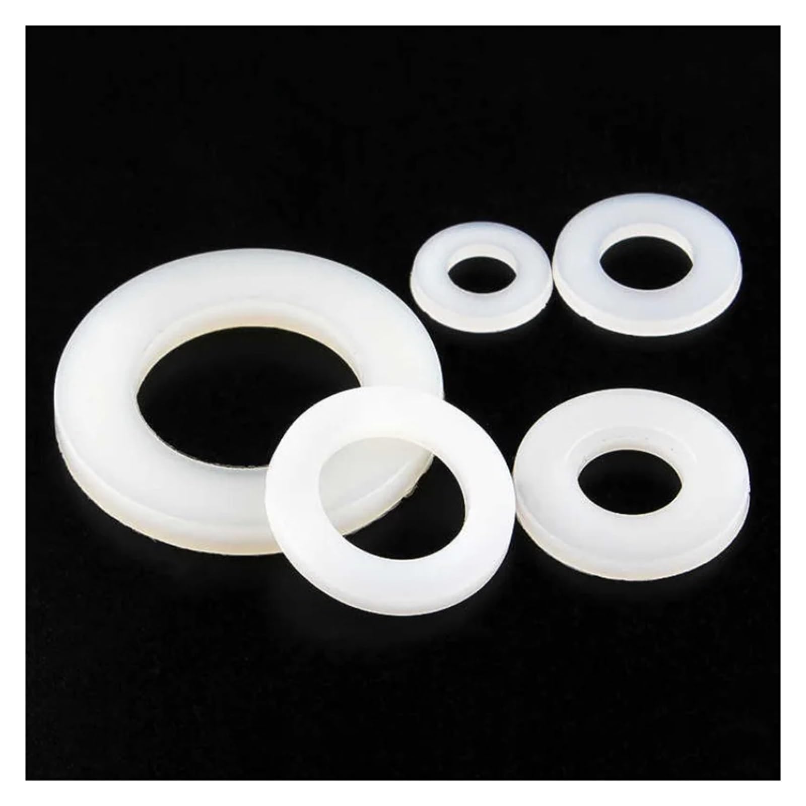 50~300 STK. Weiße flache Unterlegscheiben aus Kunststoff und Nylon M2 M2.5 M3 M4 M5 M6 M8 M10 M12 M14 M16 M18 M20/1 mm~3 mm harte Kunststoff-Dichtungsscheiben(M20x36x3-50PCS)