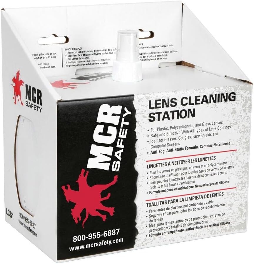 MCR LCS1 Crews Disposable Lens Cleaning Station 8 Oz with Tissues