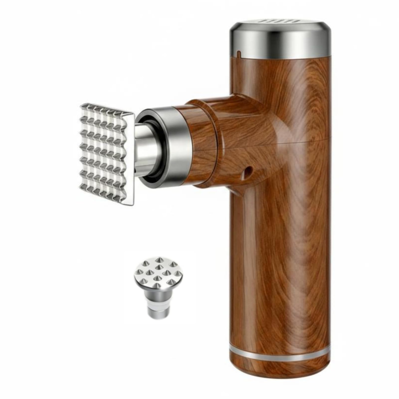 Qianly Elektrischer Fleischzartmacher Steakzartmacher Fleischzartierer Fleischklopfer aus Edelstahl mit Mehrfachnadeln Und 6 Stufiger USB Einstellung für, Braun, Hochwertiges Braun