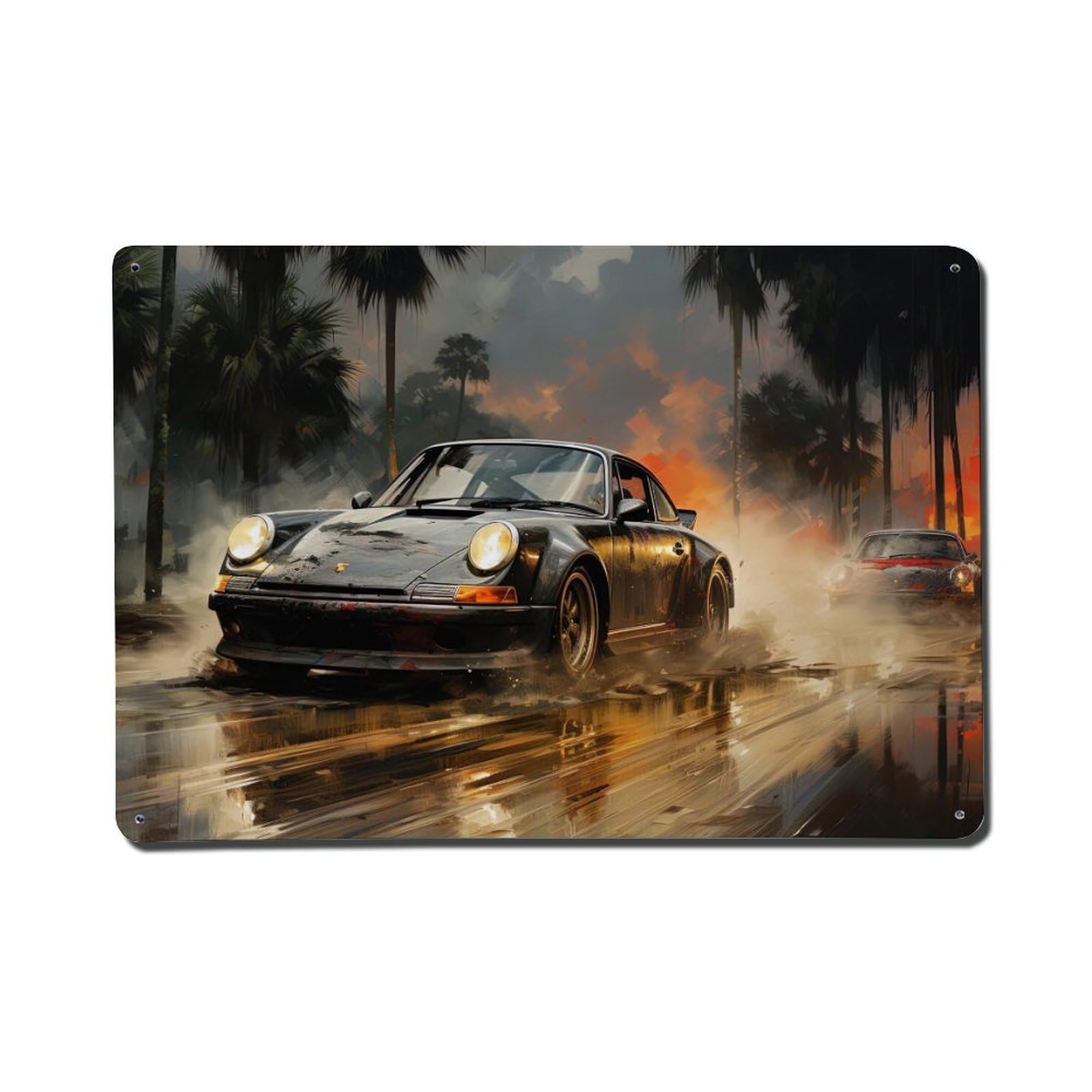 Sport Racing Car Rally 911 930 Supercar Metal Tin Sign Plaque Wall Decor for Cafe, Club, Garden Metal Poster 8x12Inch