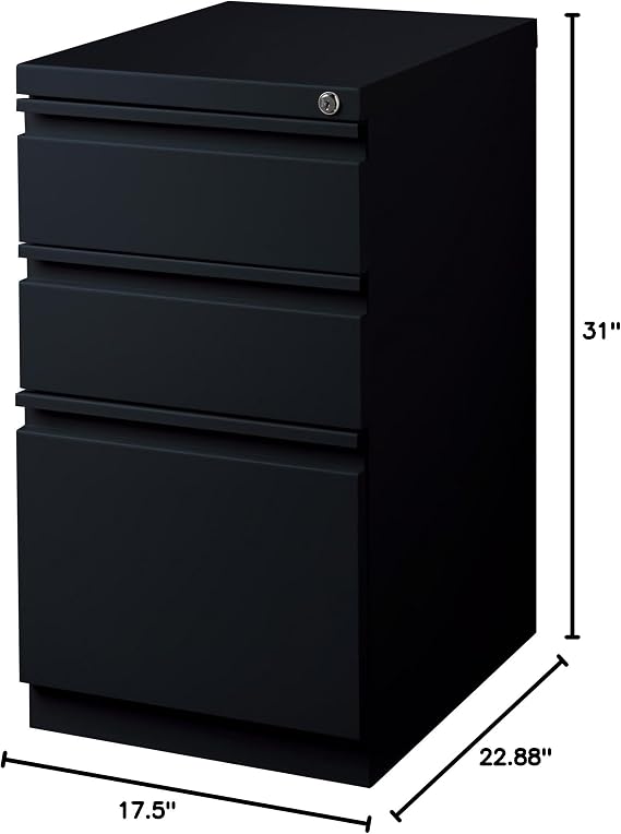 Lorell LLR49521 Mobile File Pedestal, Black