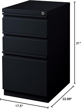 Lorell LLR49521 Mobile File Pedestal, Black