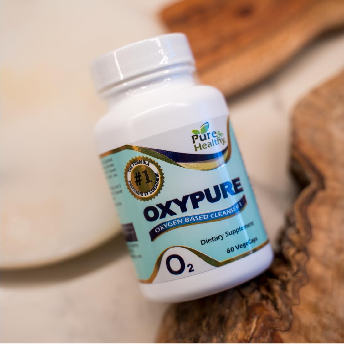 Pure & Healthy Oxypure Magnesium Oxide Colon Cleanser with Sodium Bicarbonate Veggie Capsules 120 Count