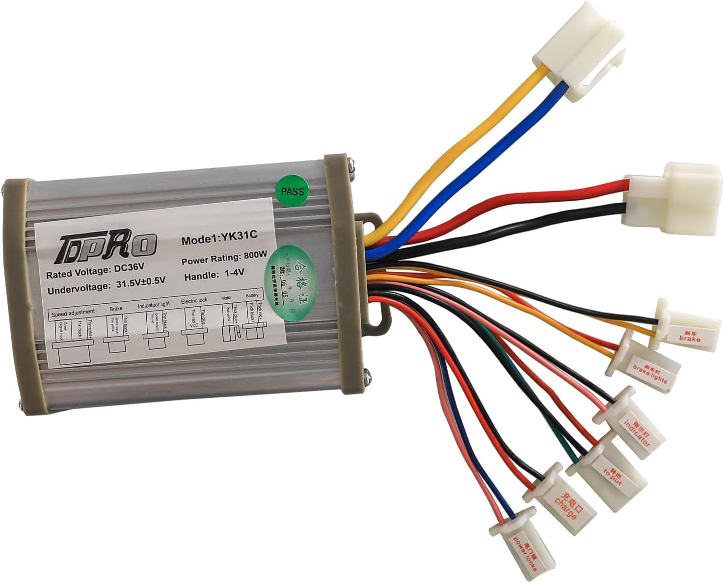 36V 800W Brush Motor Controller + Key Twist Throttle for Electric Go Kart Bicycle ATV Quad Buggy Razor Dirt Bike