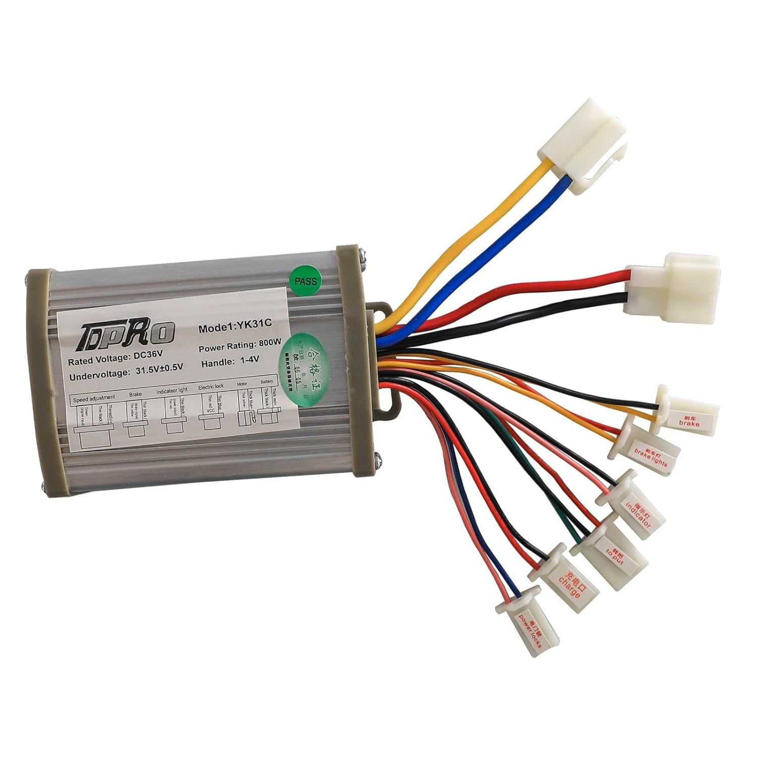 36V 800W MY1020 Brushed Motor & Controller Kit for Electric Scooters, E-Bikes, Go-Karts | 2800RPM, Fits Razor MX350, Pocket Rocket, Mini Bike, Dune Buggy, Golf Carts