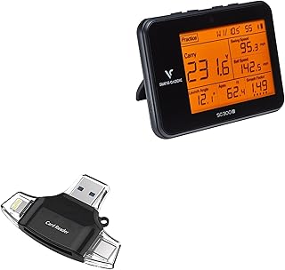BoxWave Smart Gadget Compatible with Voice Caddie Swing Caddie SC300i - AllReader SD Card Reader, microSD Card Reader SD Compact USB - Jet Black