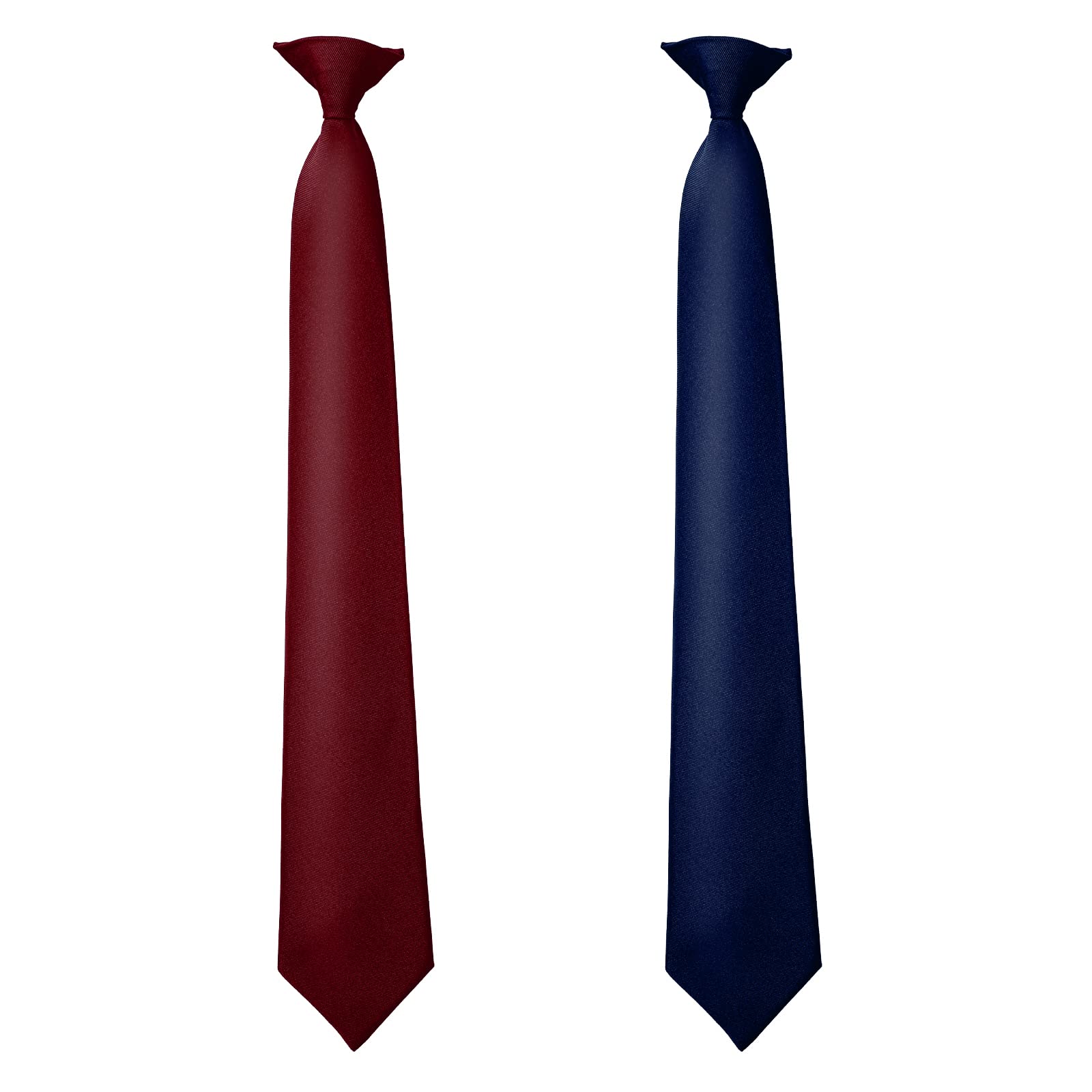 2 Pieces Men's Clip-on Ties Solid Color Clip-on Neckties 19.6inch Pre-tied Neckties for Wedding Office School Uniforms-image-27
