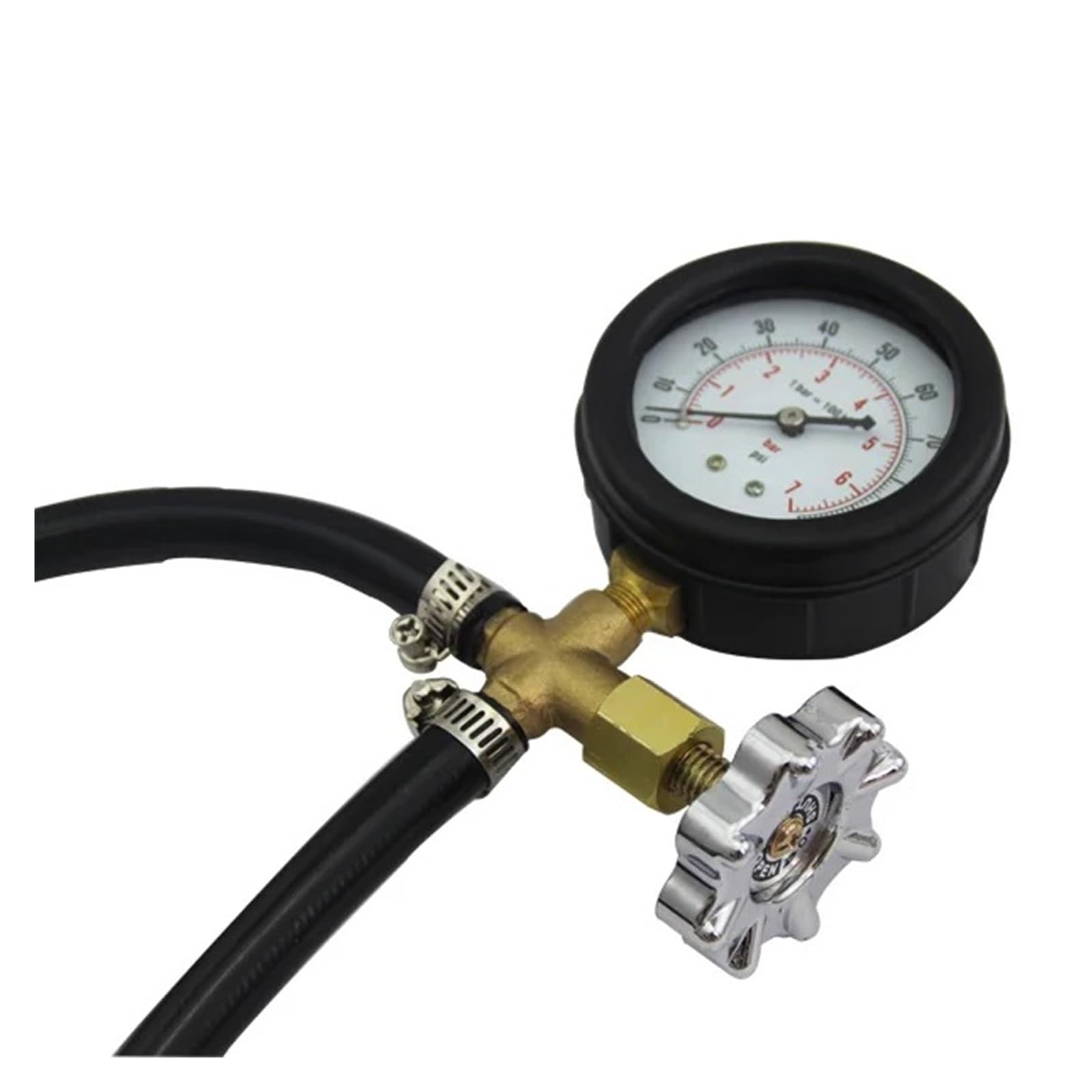 Manometro del Tester di Pressione della Pompa di Iniezione del Carburante A Collegamento Rapido con Valvola 0~100 PSI per Auto, Moto, Camion