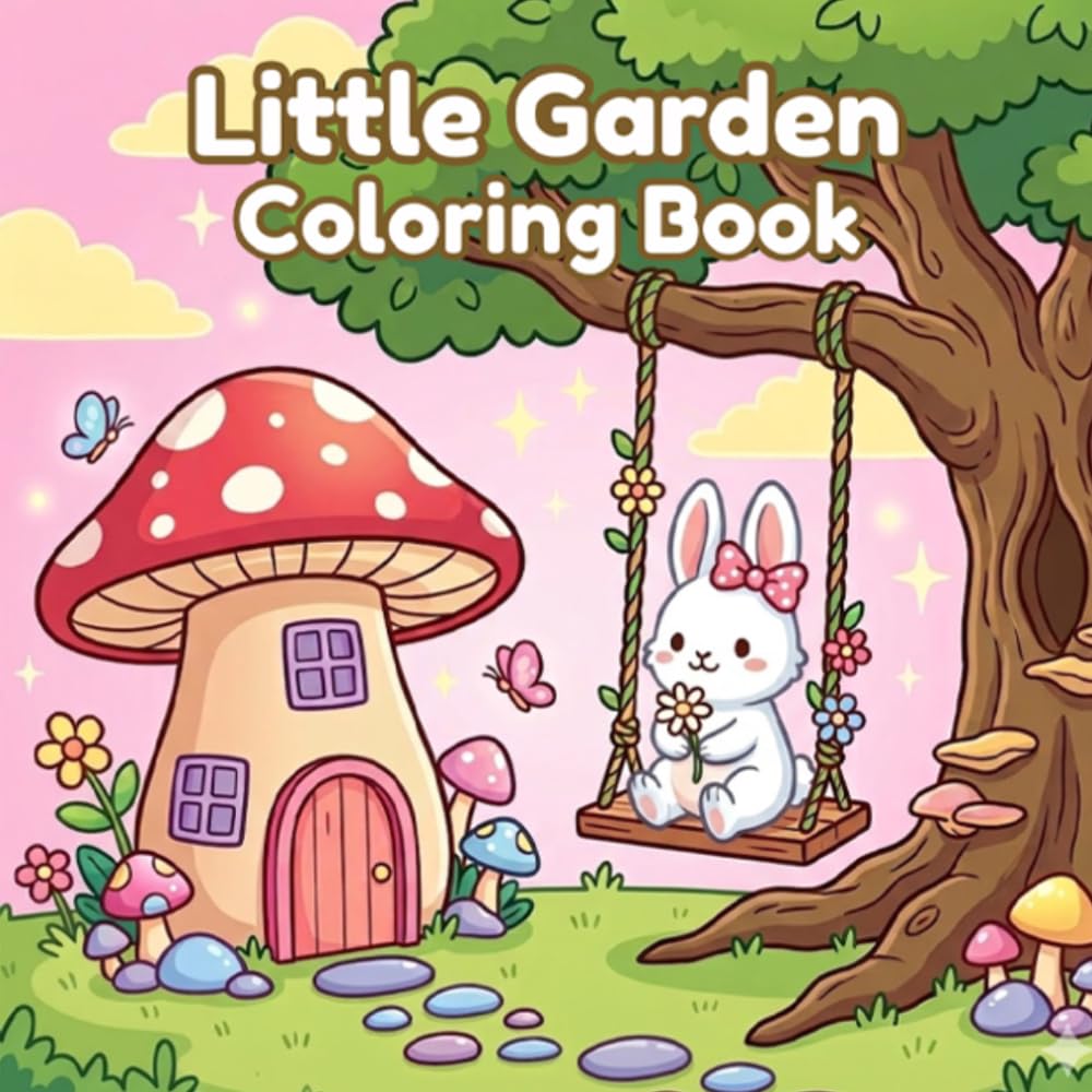 Little Garden Coloring Book: Cute Flowers, Happy Bugs & Easy Nature Scenes for Relaxing Fun – Perfect Coloring Book for Toddlers, Preschool & Ages 3-8