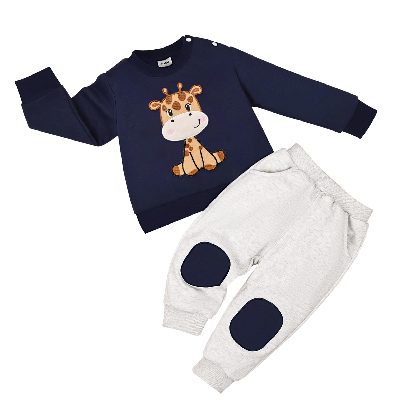 Toddler Baby Boy Outfit Fall Winter Boy Clothes Long Sleeve Cute Cartoon Sweatshirts Pants Outfits 9 Months-4T