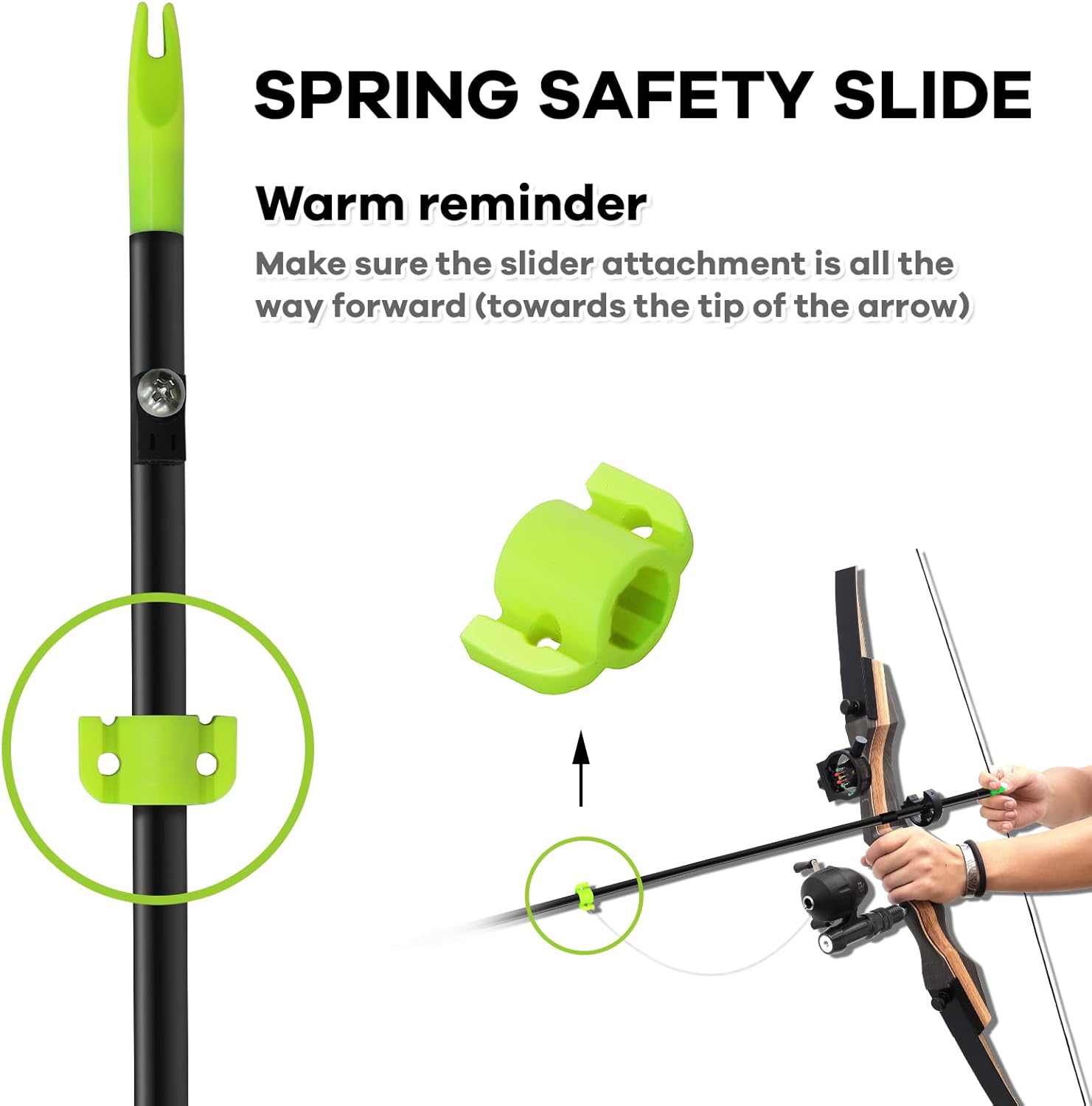 2/8Pack 34 Inches Bowfishing Arrows 8mm Fiberglass Fishing Arrow with Removeable Tips and Safety Slides for Archery Bow Fishing