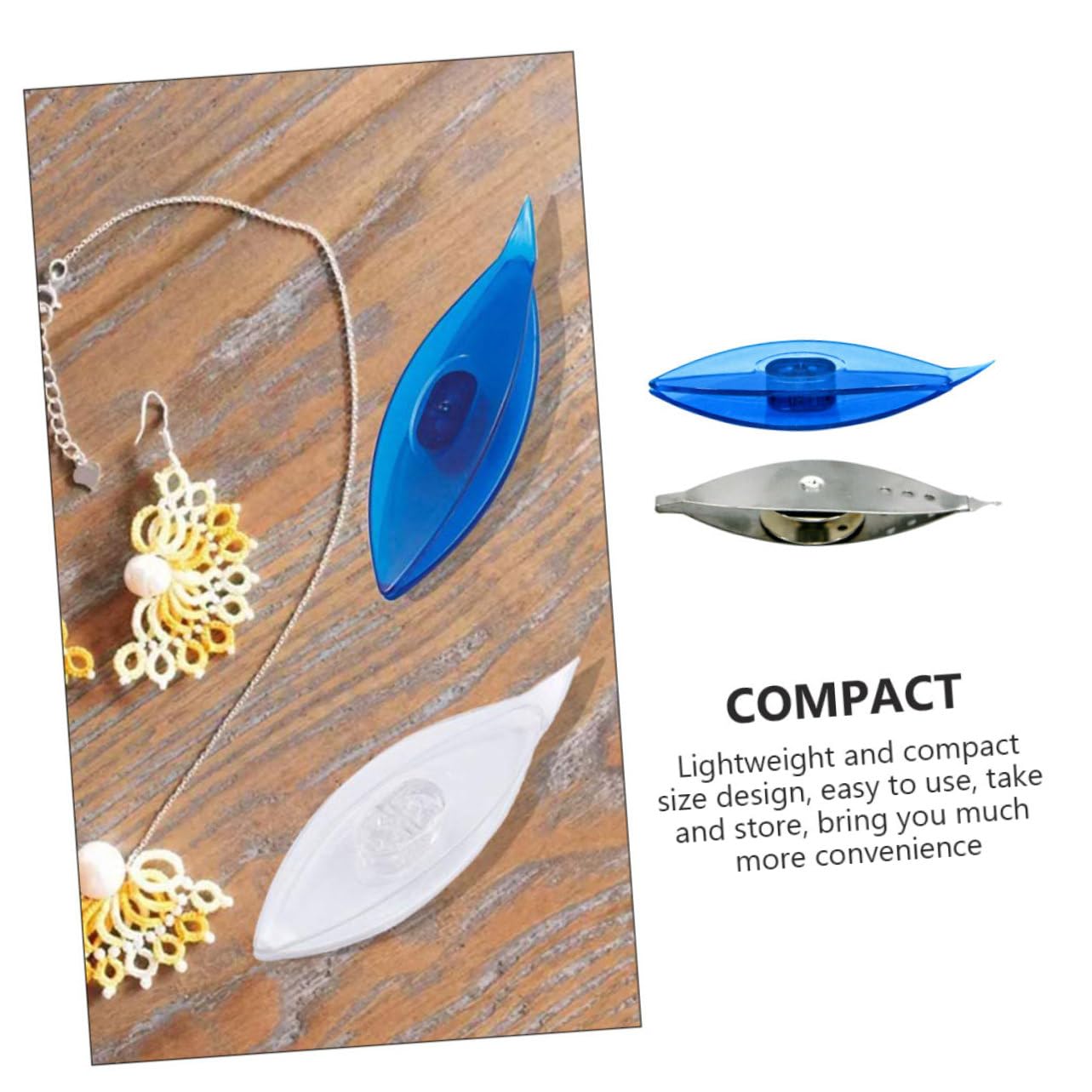 IWOWHERO 2pcs Plastic Metal DIY Tatting Shuttles Weaving Accessories for Knitting Craft