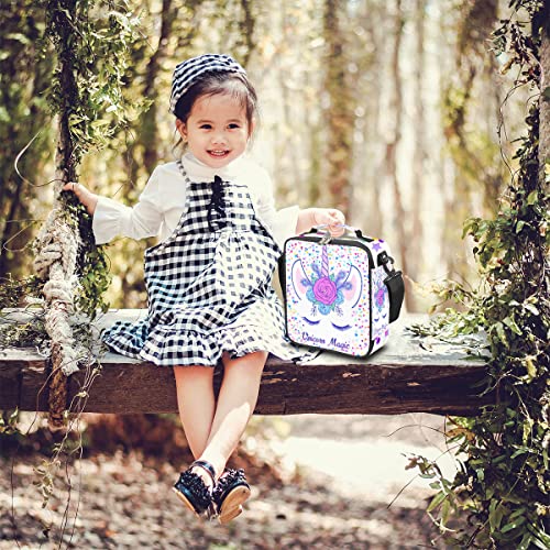 Unicorn Insulated Lunch Bag Kids Lunch Box Reusable Leakproof Lunch Bag For Girls Cooler Tote Bag With Adjustable Shoulder Strap For School Picnic Work Outdoor Travel #TOP5