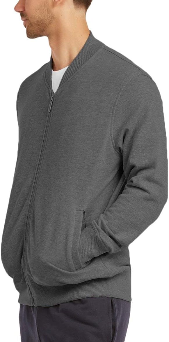 ToBeInStyle Men's Year Round Timelessly Classic Terry Bomber Jacket at  Men’s Clothing store