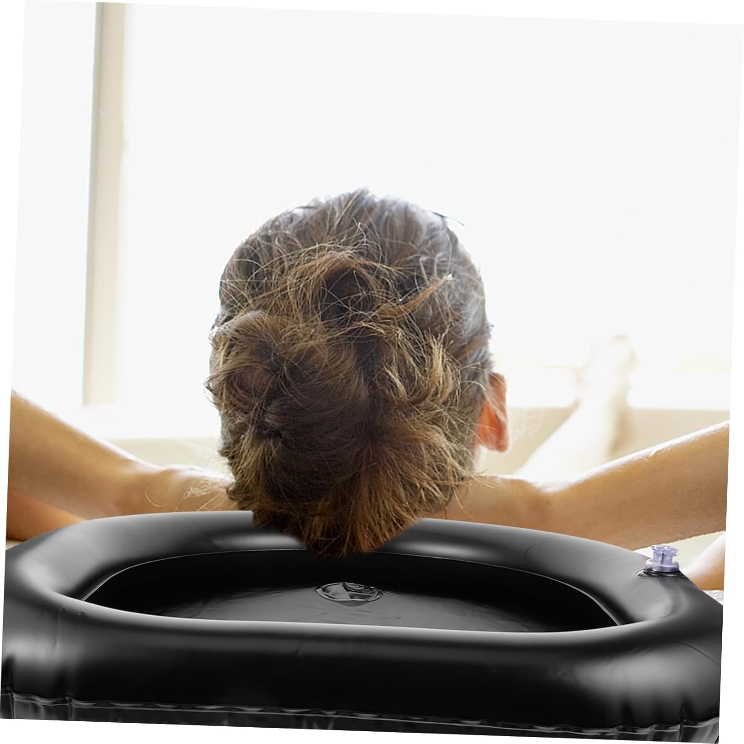 Ergonomic Bedridden Shampoo Basin Inflatable Hair Wash Bowl for Elderly Disabled Portable Hair Washing Tray Home Salon Use PVC Mesh Material