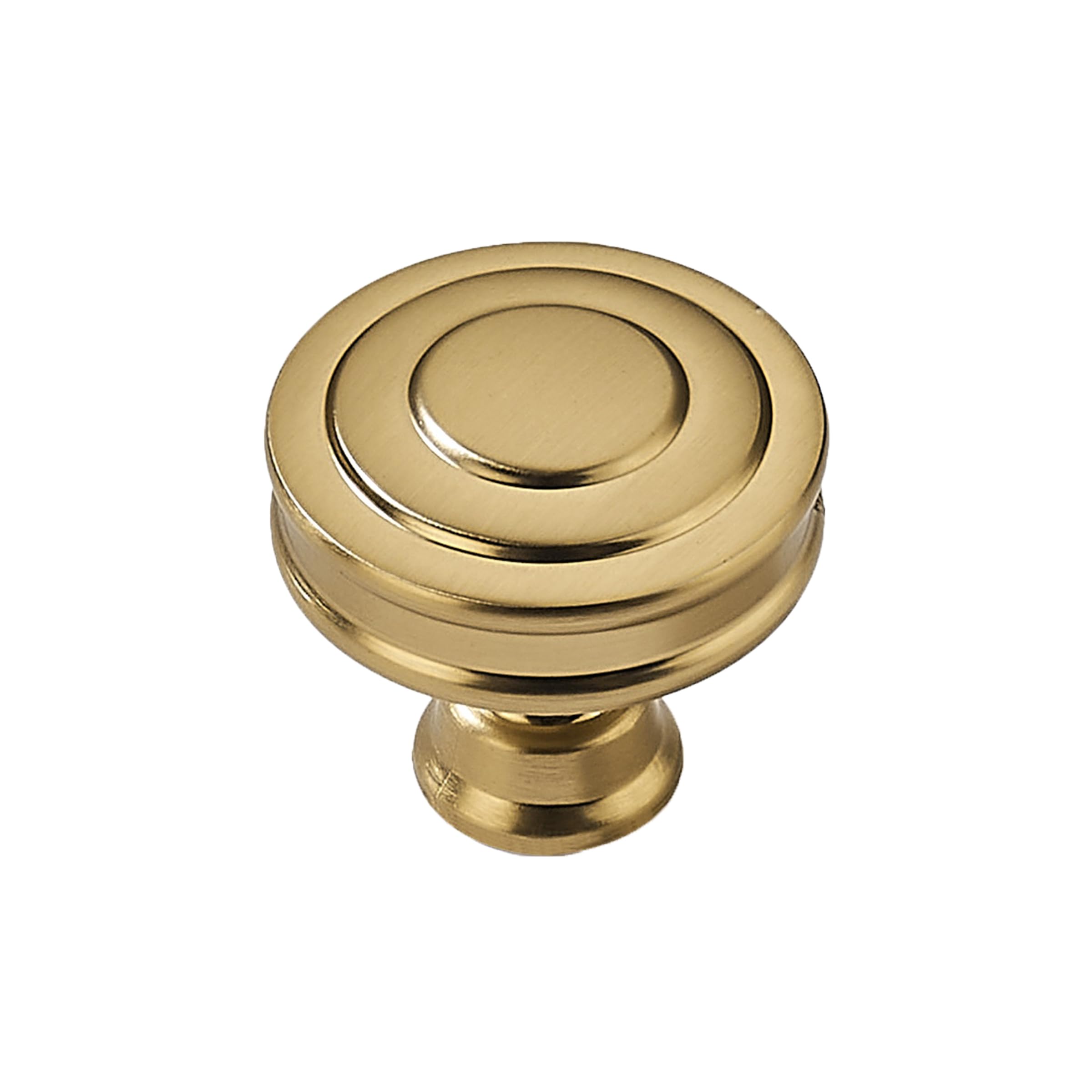 AMZ - 306 Round Knob, Brushed Brass, DIA 1 - 1/4 in (32 mm), 10 Pack