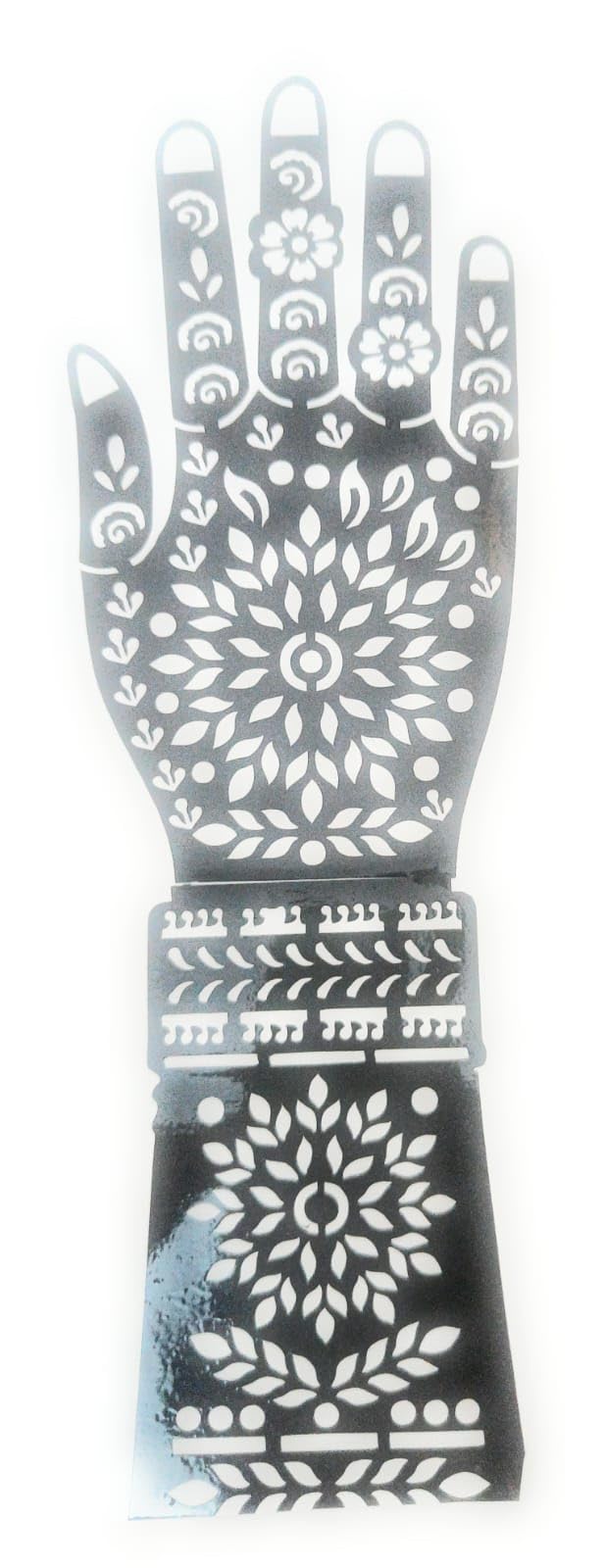 MRACE Henna Stencil Templates for Hand Design, Floral Mandala Pattern, Reusable Mehndi Art Stickers (Pack of 2) 1