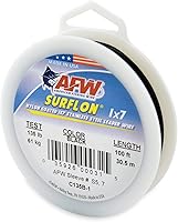 Vista 74 de Alambre de pesca americano Surflon recubierto de nailon 1x7 de acero inoxidable, línea líder de pesca para agua salada, prueba de 10 libras - prueba