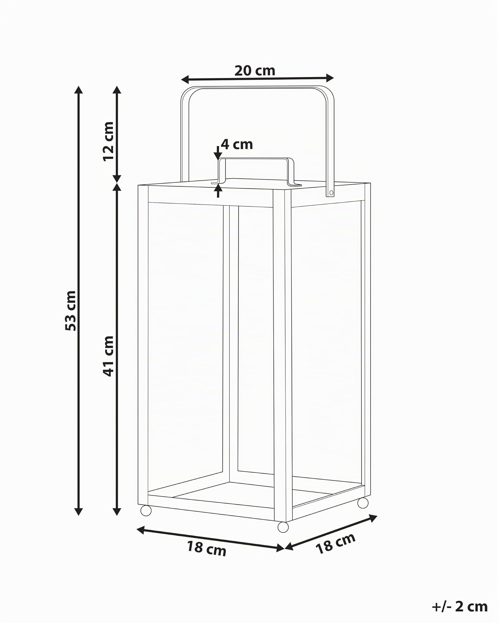 Windlichtlaterne Laterne Dekolaterne schwarz Metall Glaseinsatz H: 41 cm Lepar