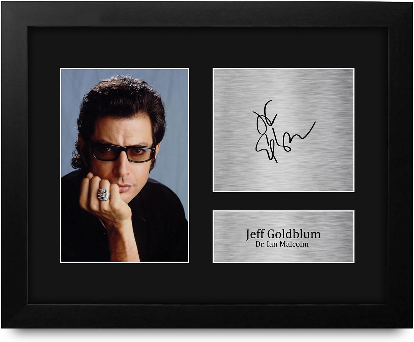 HWC Trading Jeff Goldblum Jurassic Park Framed Gifts Printed Signed Autograph Picture for Movie Memorabilia Fans - US Letter Size