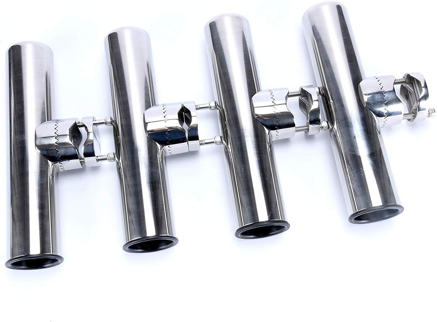 Boat Fishing Rod Holder with Clamp, Stainless Clamp on Fishing Rod Holder for Rails 1" to 1-1/4"