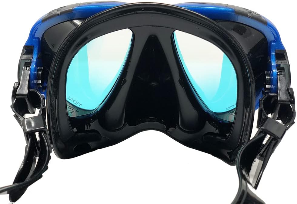 Tidal Mask - Advanced Anti Fog Diving Mask for Scuba Diving, Snorkeling, and Swimming. Wide-Angle Tempered Glass Lens. Best Anti Fog Scuba Mask, Snorkel Mask, Dive Mask for Adults. (Blue / Black) : Sports & Outdoors