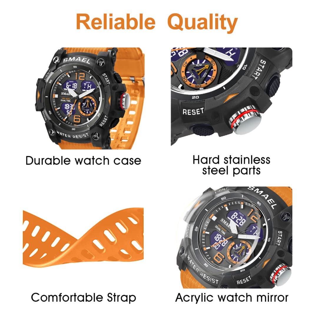 aswan watch Reloj Hombre,Reloj Digital Hombre con Cronómetro,Despertador y luz，Calendario,Reloj Hombre Deportivo con Correa de Silicona