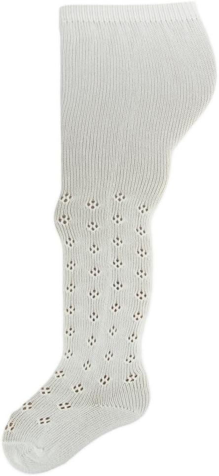 4 Pairs Baby Girls' White Cotton Pelerine Tights - UK Made
